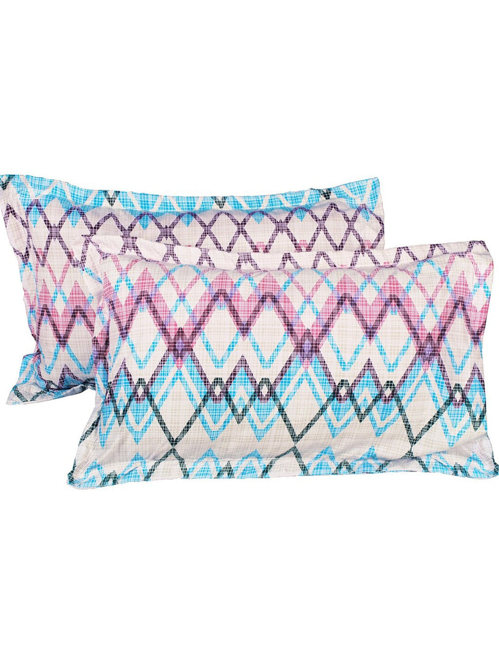 Story@home Tango Pink & White Printed 240 TC King Bedsheet with 2 Pillow Covers