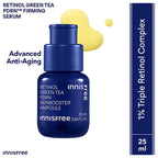 Innisfree 1% Retinol Green Tea VEGAN PDRN Ampoule - Anti-Aging, Brightening & Skin-Soothing Serum
