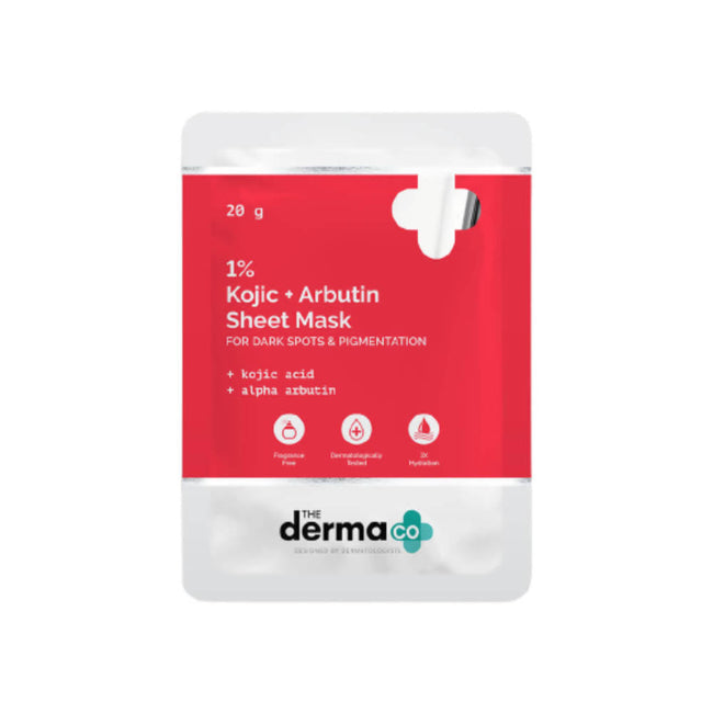 The Derma Co 1% Kojic + Arbutin Sheet Mask Hover Image