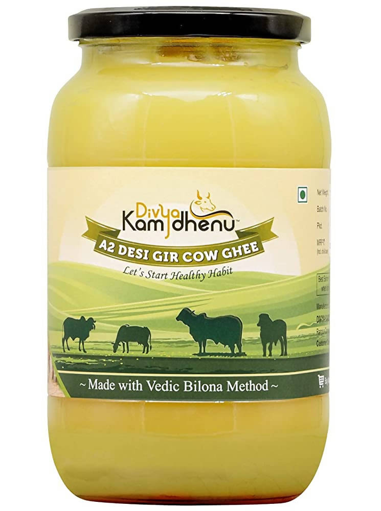 Divya Kamdhenu A2 Pure Desi Gir Cow Ghee | Cultured Ghee - Traditional Bilona Method | Pure A2 Ghee | Indian Organic A2 Cow Ghee