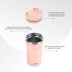 Milton Corral Thermosteel Insulated Coffee Mug Tumbler - 400ml (Peach)