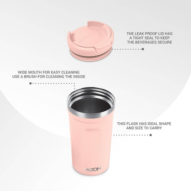 Milton Corral Thermosteel Insulated Coffee Mug Tumbler - 400ml (Peach) Main Image