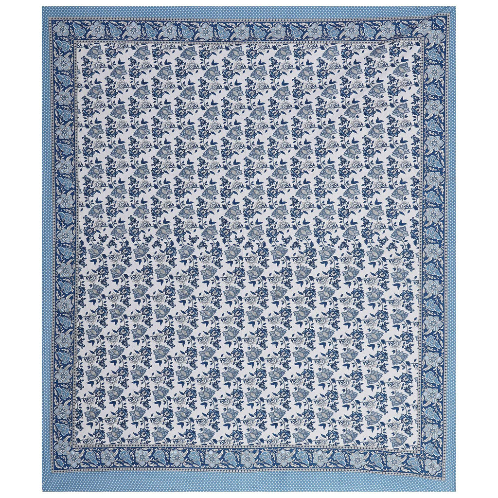 Rudra Bazaar Blue 210 TC Cotton Double King Bedsheet With 2 Pillow Covers