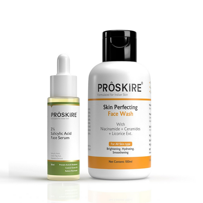 Proskire 2% Salicylic Acid Serum & Skin Percfecting Face Wash Combo Hover Image