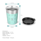 Vaya Popcup Insulated Coffee Mug Tumbler With Lid - 250 ml (Cool Cyan)