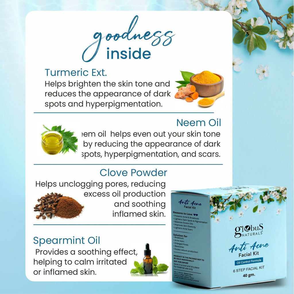 Globus Naturals Anti Acne 6 Step Facial Kit
