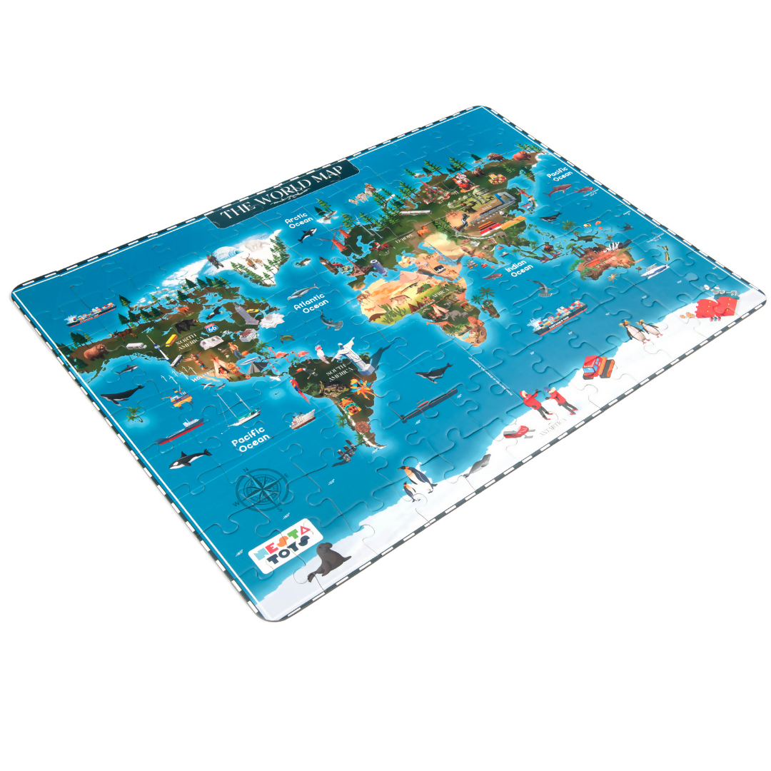 Nesta Toys World Map Jigsaw Puzzle for Kids, Jumbo Floor Puzzle, Educational Toy (6+ Years)