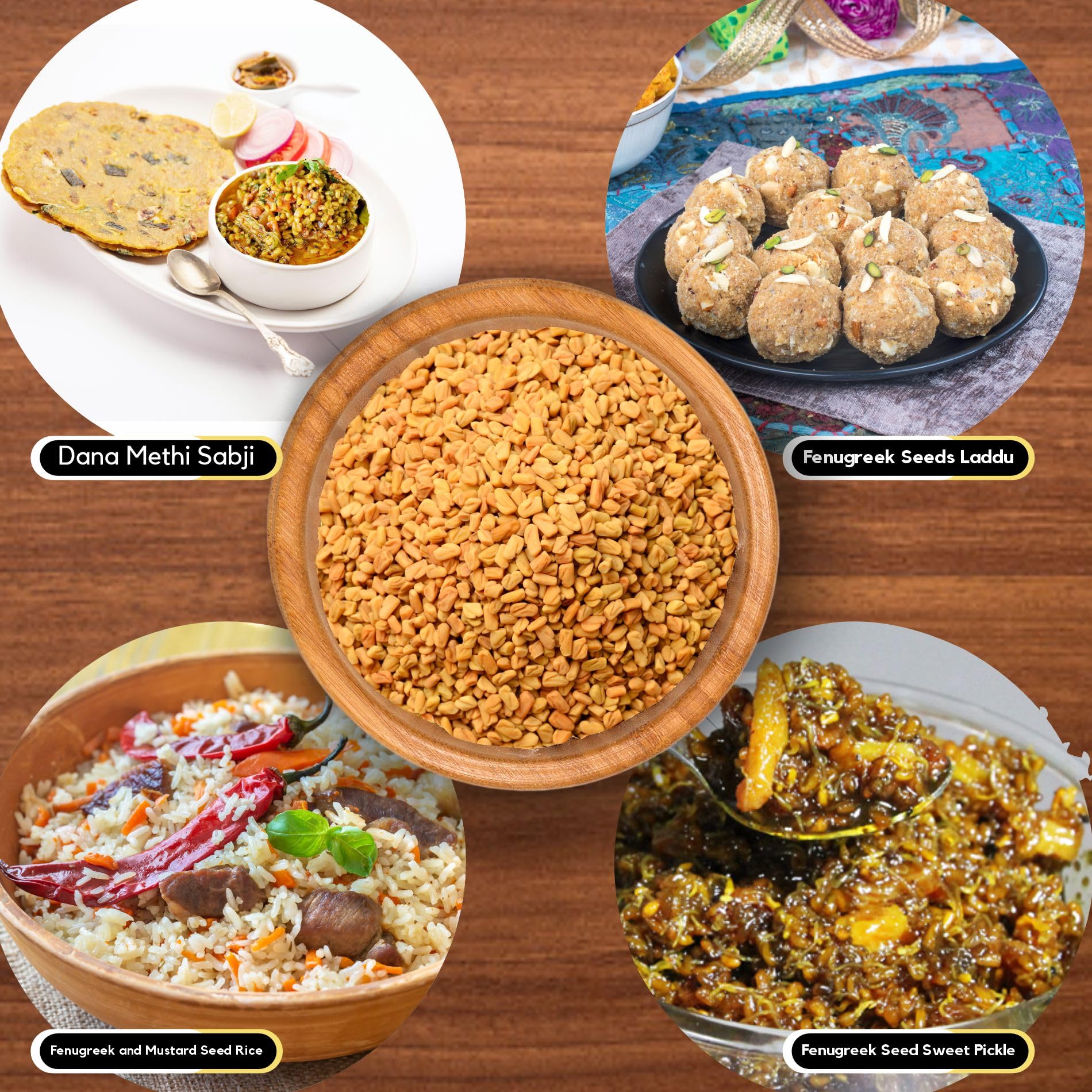 Organic Zing Fenugreek Seeds Also Known As Methi Seeds and Trigonella Foenum-Graecum Vegan | Preservative Free | Resealable Pack