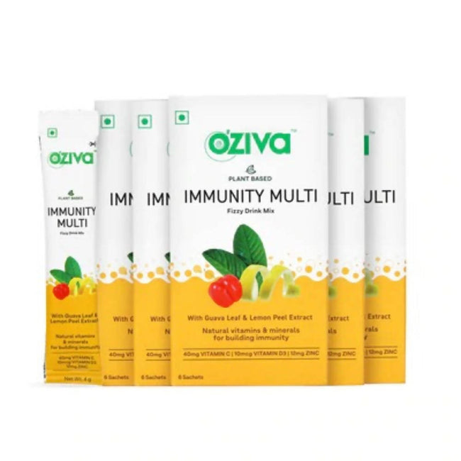 OZiva Plant Based Immunity Multivitamins Fizzy Drink Mix Main Image
