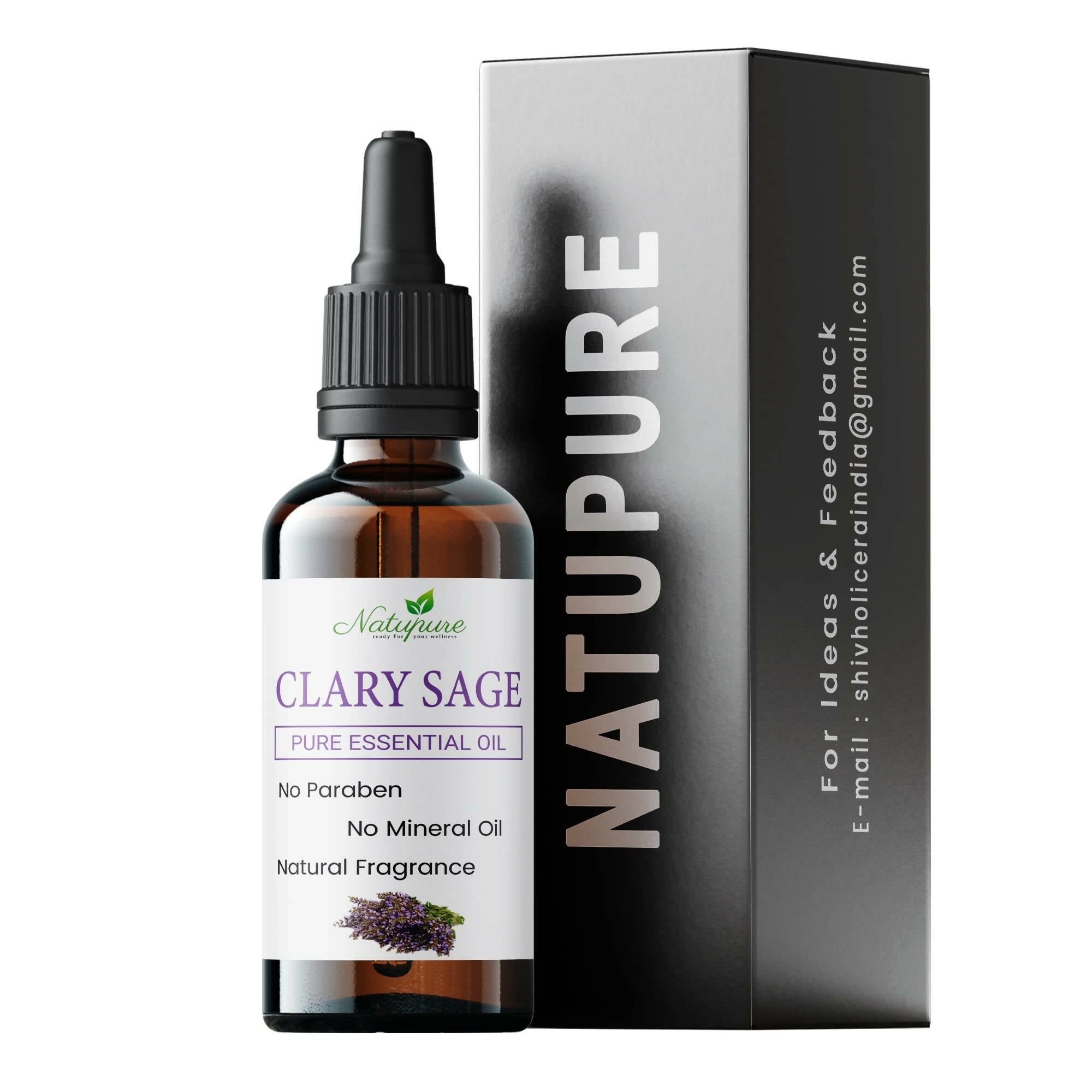 Natupure Clary Sage Essential Oil for Aromatherapy, Skin and Hair