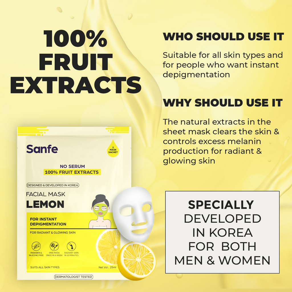 Sanfe Instant Depigmentation Lemon Facial Mask