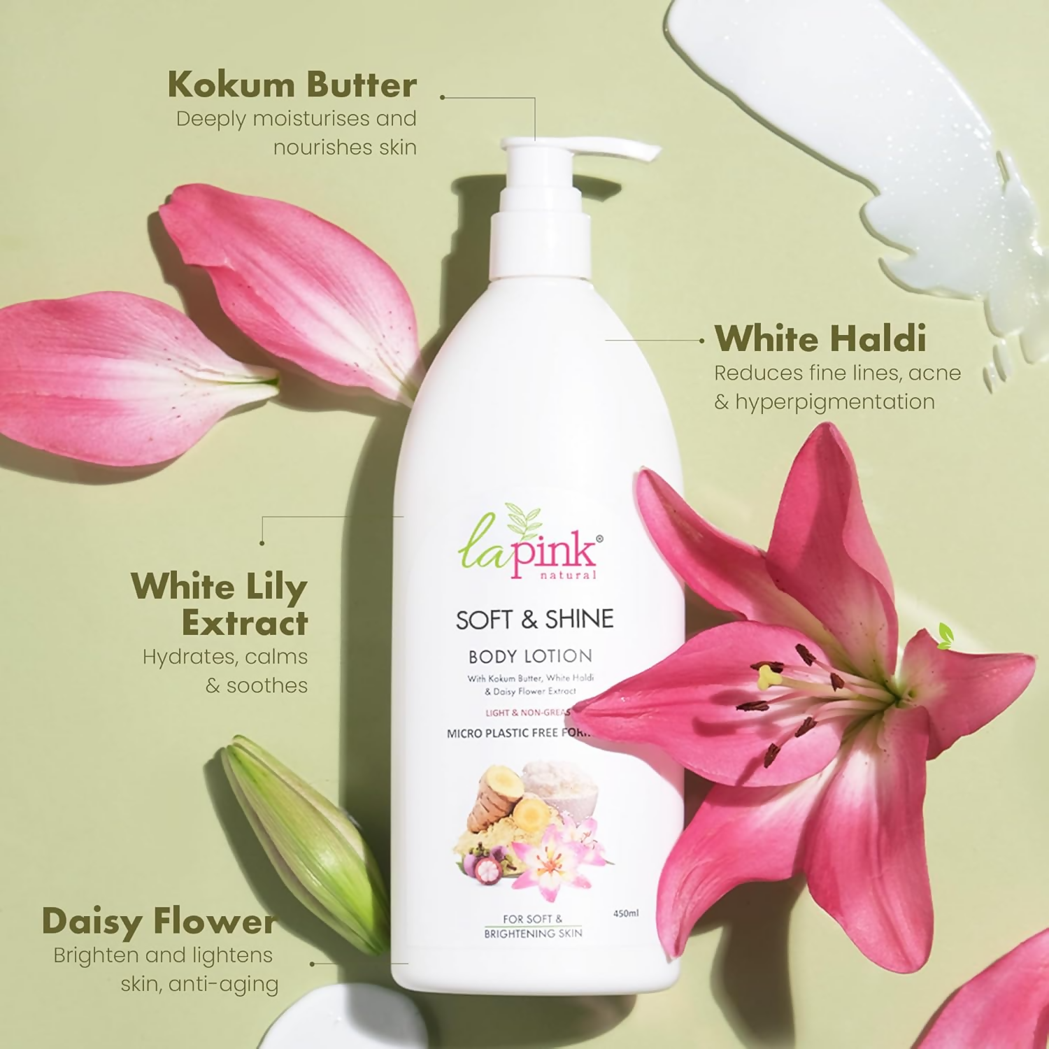 La Pink Soft & Shine Body Lotion With White Haldi