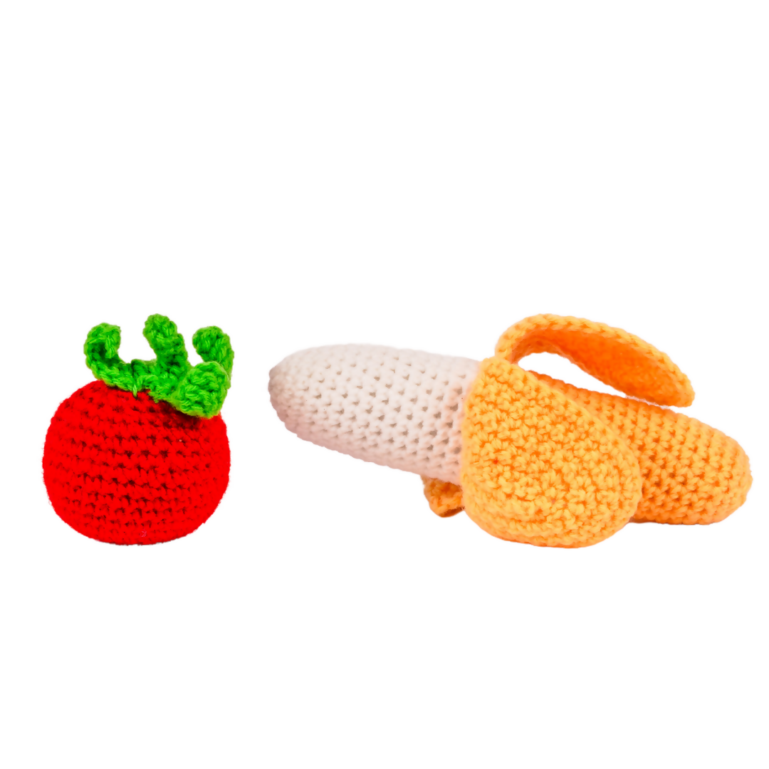 Nesta Toys Crochet Fruits & Vegetable Toys, Play Food for Kids (10 Pcs)