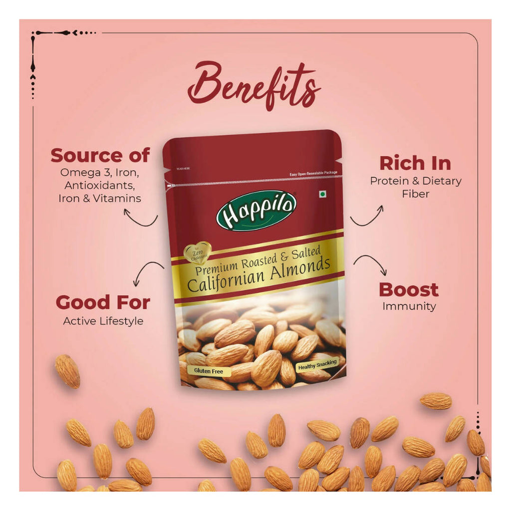 Happilo Roasted & Lightly Salted Premium Californian Almonds