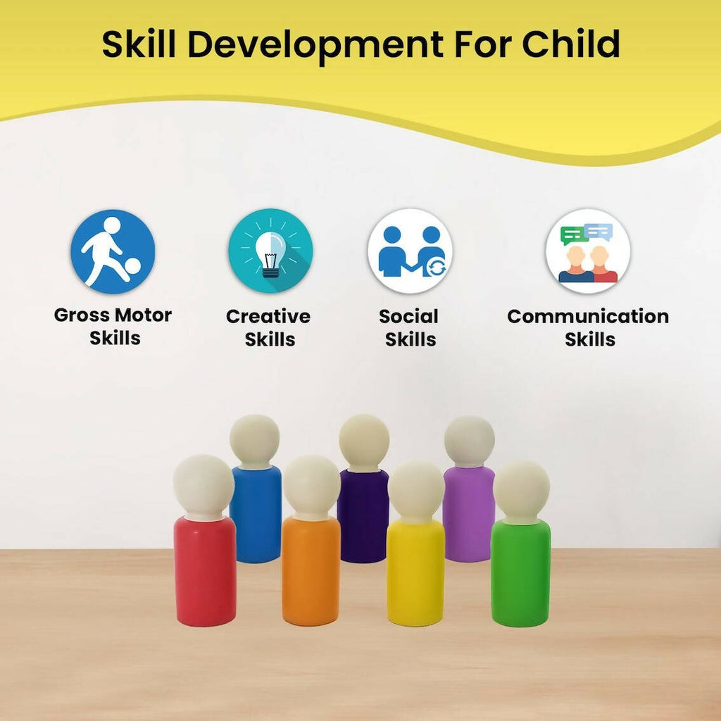 Matoyi Wooden Rainbow Peg 7 Dolls Set