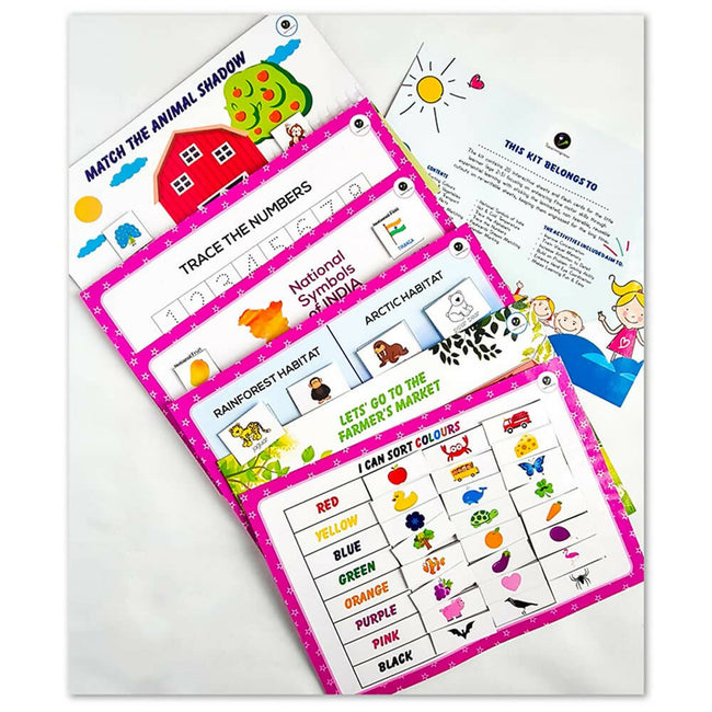 iLearnngrow Comprehensive English Kit - Activity Book for Kids to Learn English with 20 Interactive Worksheets for Age 2 - 6 years Hover Image