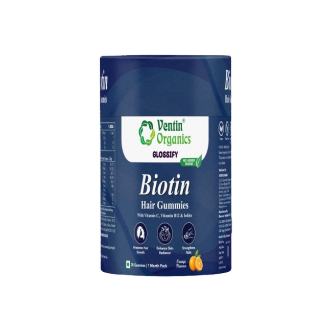 Ventin Organics Glossify Biotin Hair, Skin & Nails Gummies Hover Image