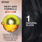 Streax Gel No Ammonia 100% Grey Coverage Hair Color - Natural Black