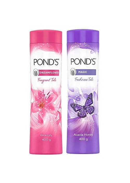 Ponds Dreamflower Fragrant Talcum Powder And Magic Freshness Talcum Powder Acacia Honey Hover Image