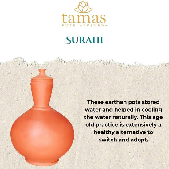 Tamas Handmade & Eco-Friendly Earthen Surahi With Clay Lid