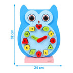 Matoyi Wooden Colorful Owl Clock With Magnetic Blocks