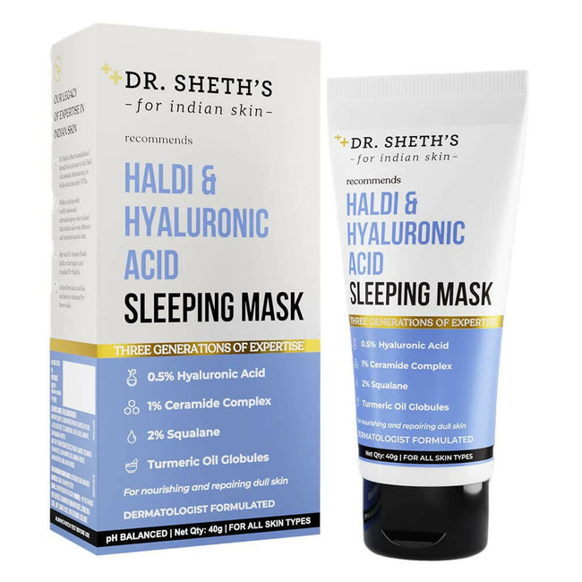 Dr. Sheth's Haldi & Hyaluronic Acid Sleeping Mask Cream For Even Tone, Acne, Dullness & Hydration, For All Skin Types - Limited Time Offer Hover Image
