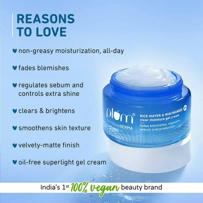 Plum Thinkderma 2% Niacinamide & Rice Water Clear Moisture Gel Cream Main Image