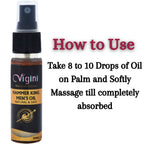 Vigini Natural Hammer King Lubricating Massage Oil for Men with Tulsi Ylang Ylang Clary Sage Essential Oils