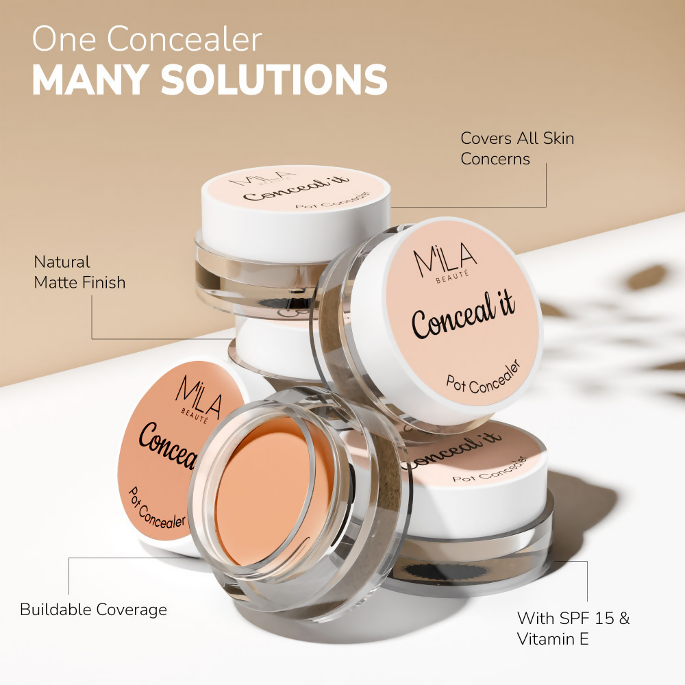 Mila Beaute Conceal It Pot Concealer Creamy Matte Finish with SPF 15 - Rich Vanilla