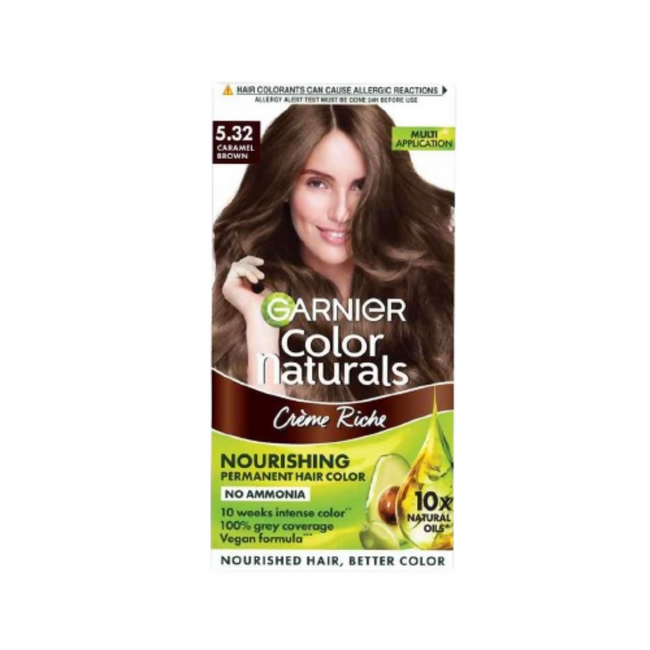 Garnier Color Naturals Creme Riche Hair Color - Shade 5.32 Caramel Brown Hover Image
