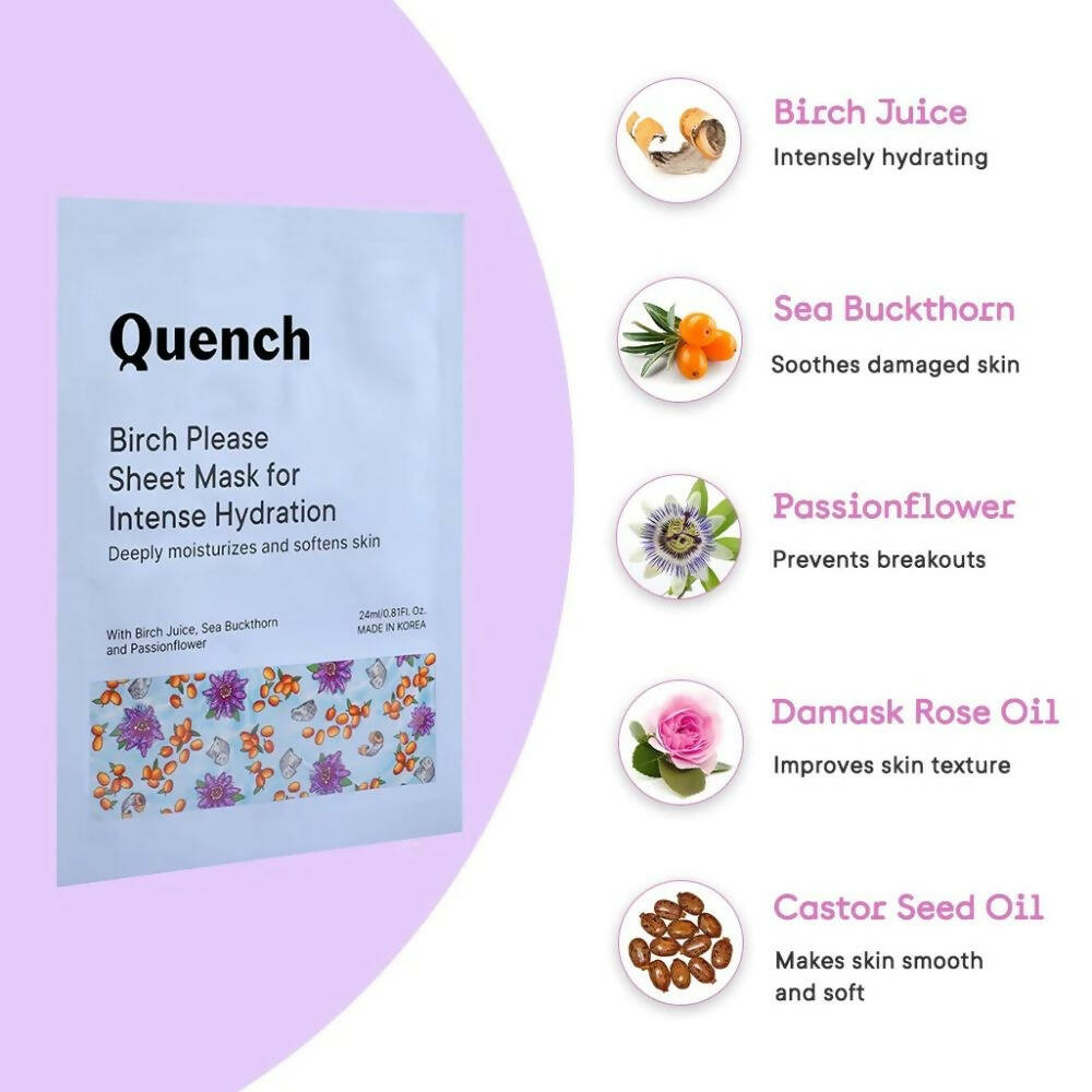 Quench Botanics Birch Please Sheet Mask for Intense Hydration - Korean Skincare
