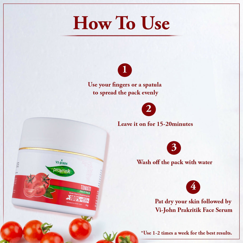 VI-JOHN Prakritik Tomato Face Pack Removes Tanning & Dead Cells Made With 100% Natural Bio Actives