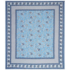 Rudra Bazaar Blue 210 TC Cotton Double King Bedsheet With 2 Pillow Covers