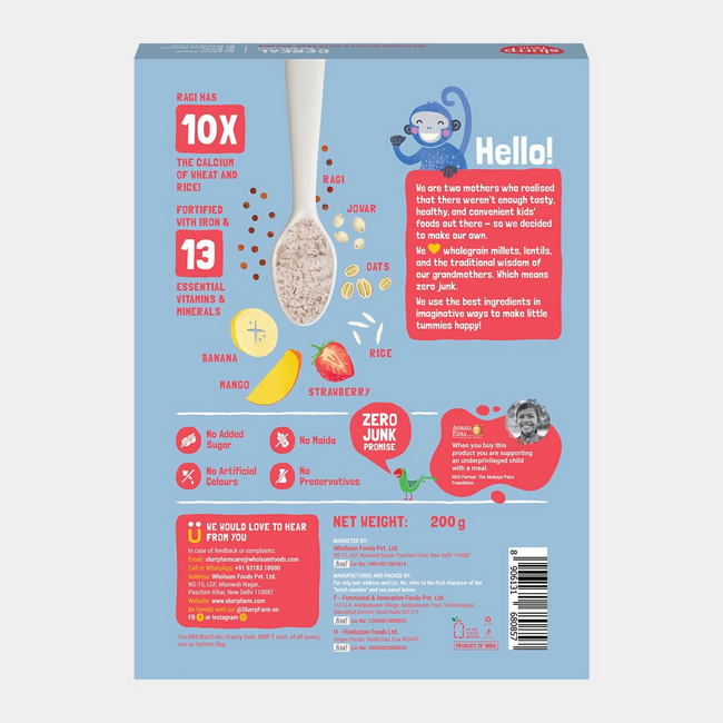 Slurrp Farm Multigrain Millets and Mixed Fruit Cereal with Milk Main Image