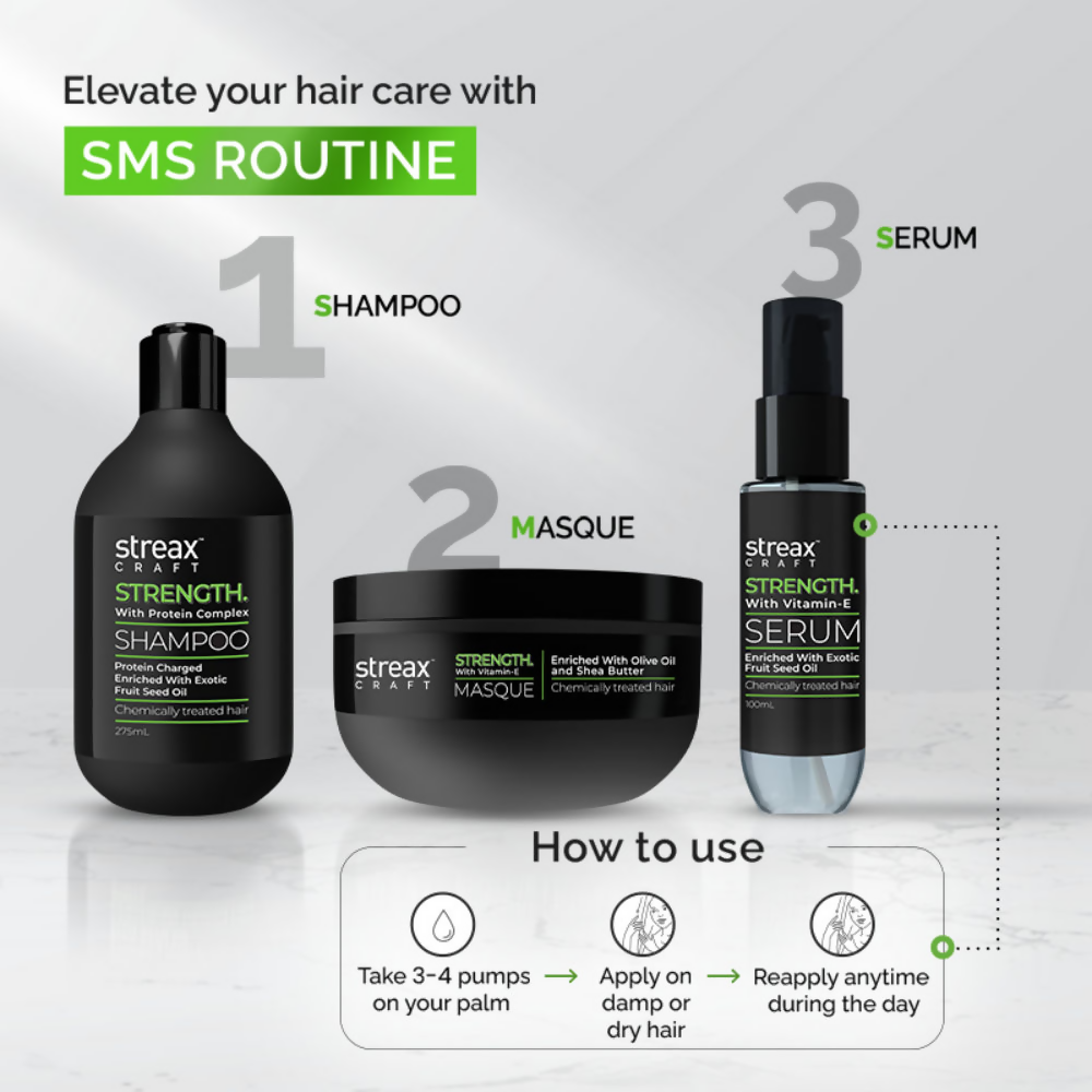 Streax Craft Strength Hair Serum For Chemically Treated Hair Strength With Vitamin-E