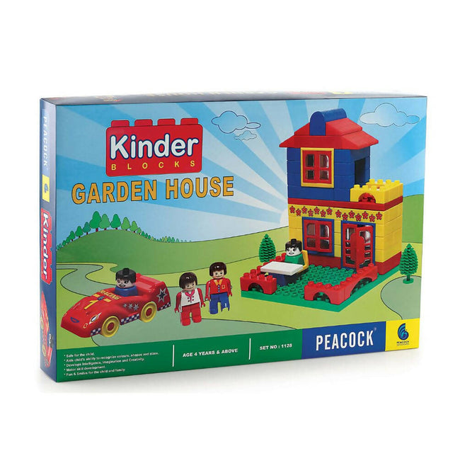 Peacock Learning & Educational Building Interlocking Blocks Set For Kids - Garden House Hover Image
