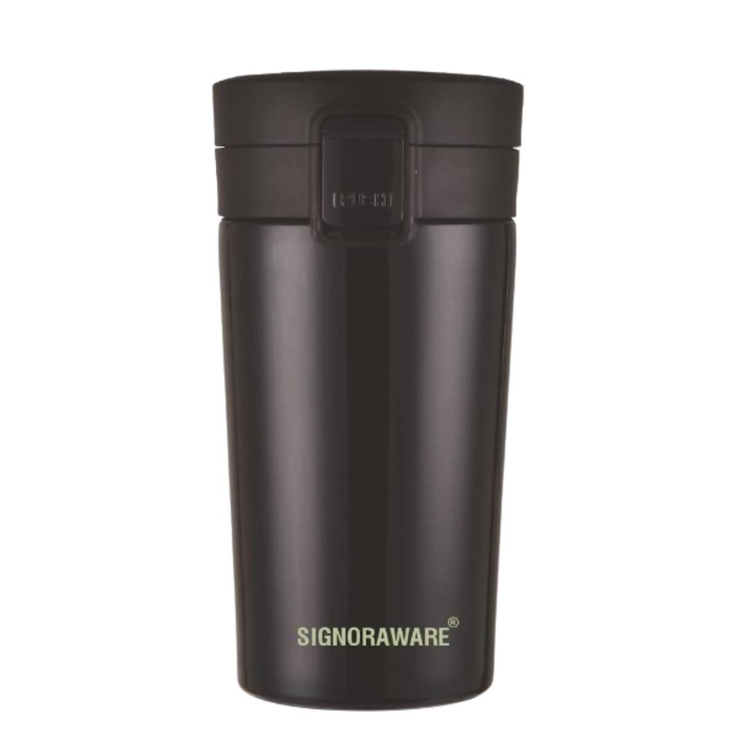 Signoraware Hot Pour Coffeemate Insulated Mug Tumbler - 350 ml (Black)