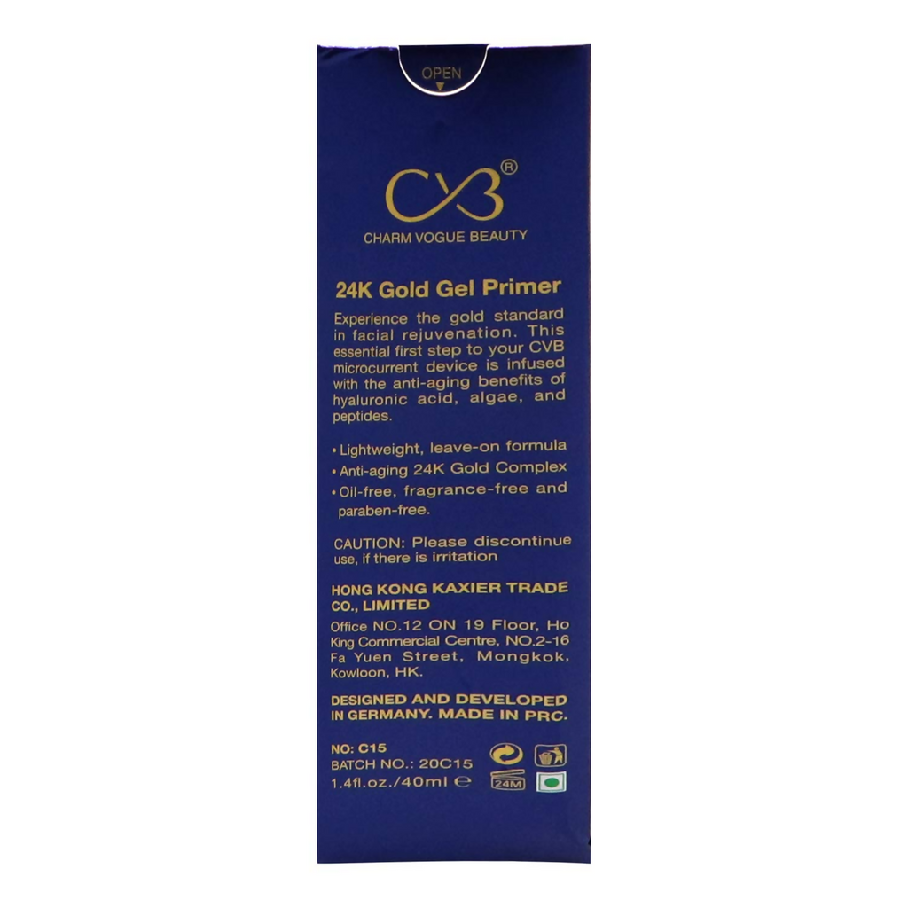CVB C15 24K Gold Gel Primer for Pores Minimization Anti-Ageing Oil-Free