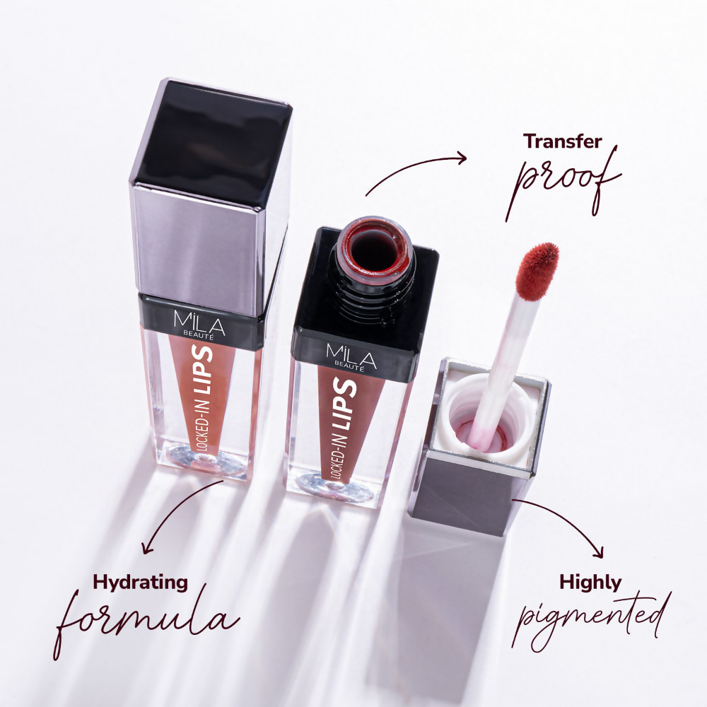 Mila Beaute 12 Hr Non-Transfer Locked-In Liquid Lipstick - Flaming Chips