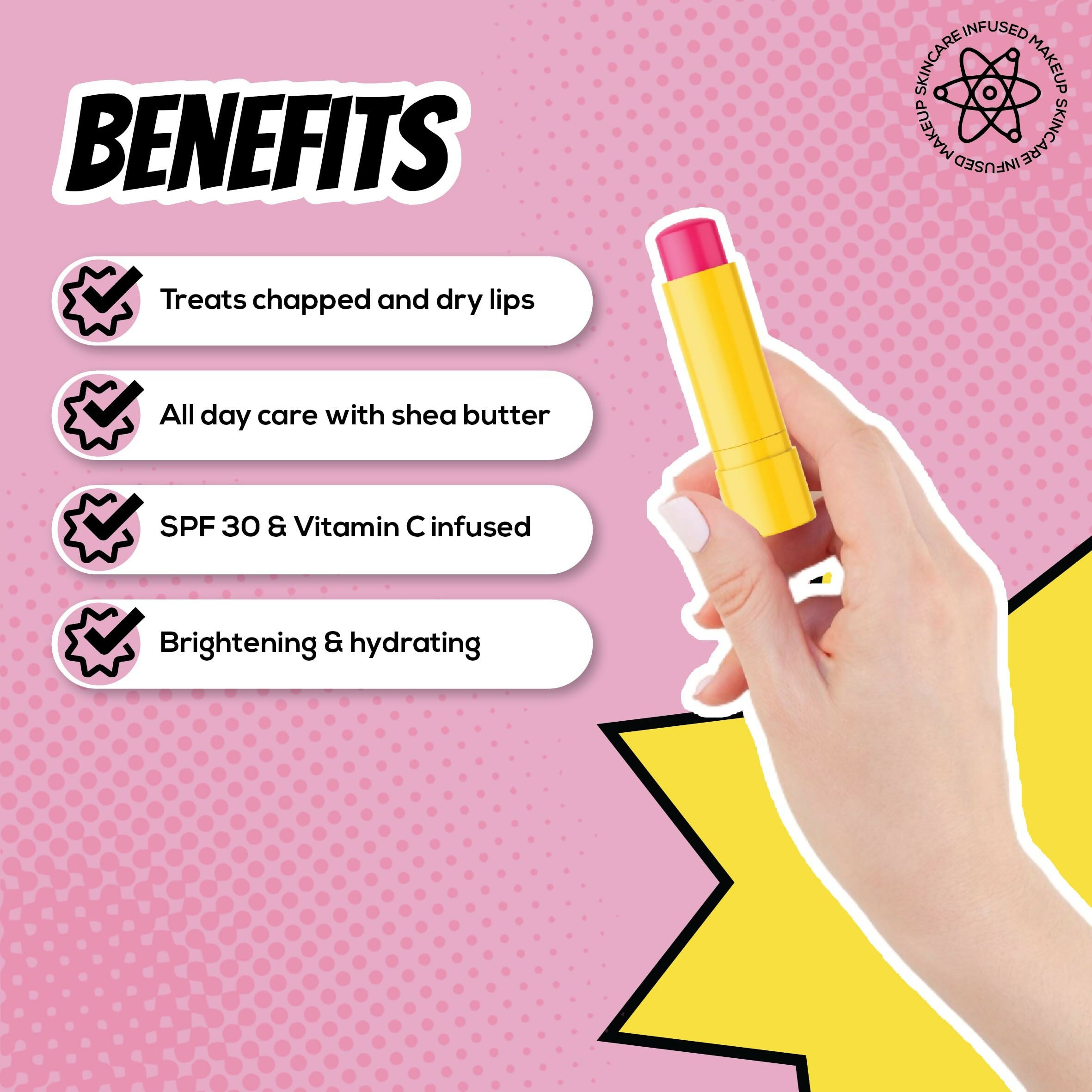 Renee Everyday Tinted Lip Balm - Rose Petal, Moisturizes & Protects with SPF 30