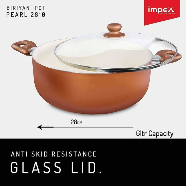 Ceramic Coated Nonstick Aluminium Biriyani Pot (6 Litre,28 cm) Main Image
