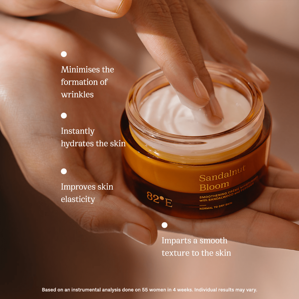 82°E By Deepika Padukone Sandalnut Bloom Smoothening crème moisturiser with sandalwood and peptides