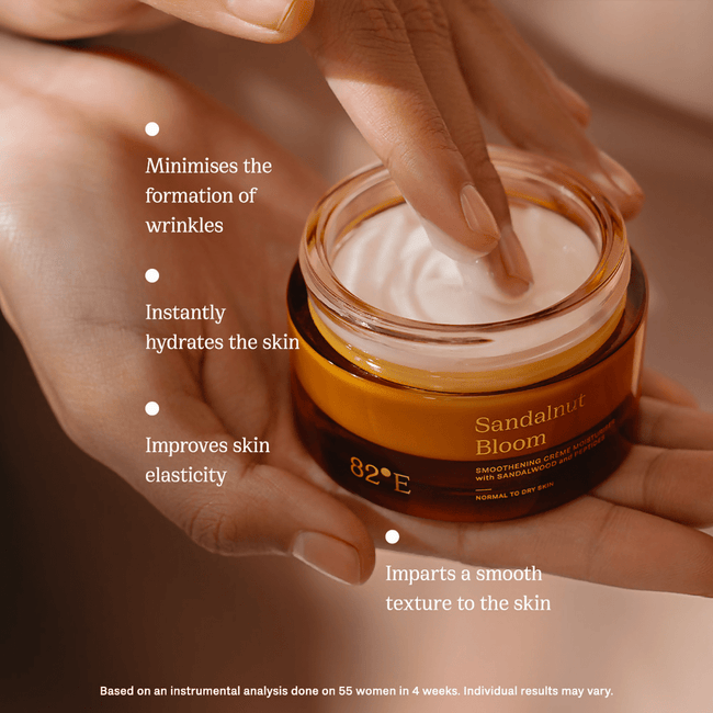 82°E By Deepika Padukone Sandalnut Bloom Smoothening crème moisturiser with sandalwood and peptides Main Image