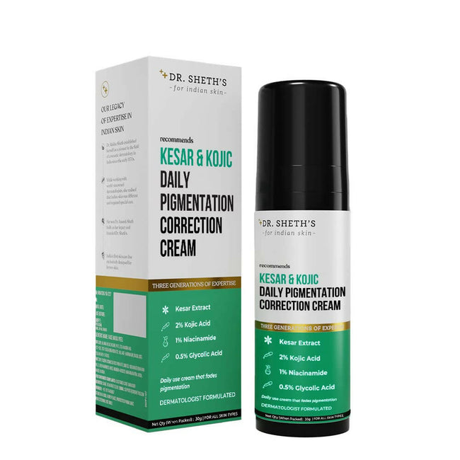Dr. Sheth's Kesar & Kojic Pigmentation Correction Cream | Niacinamide Formula | Tan Removal Hover Image