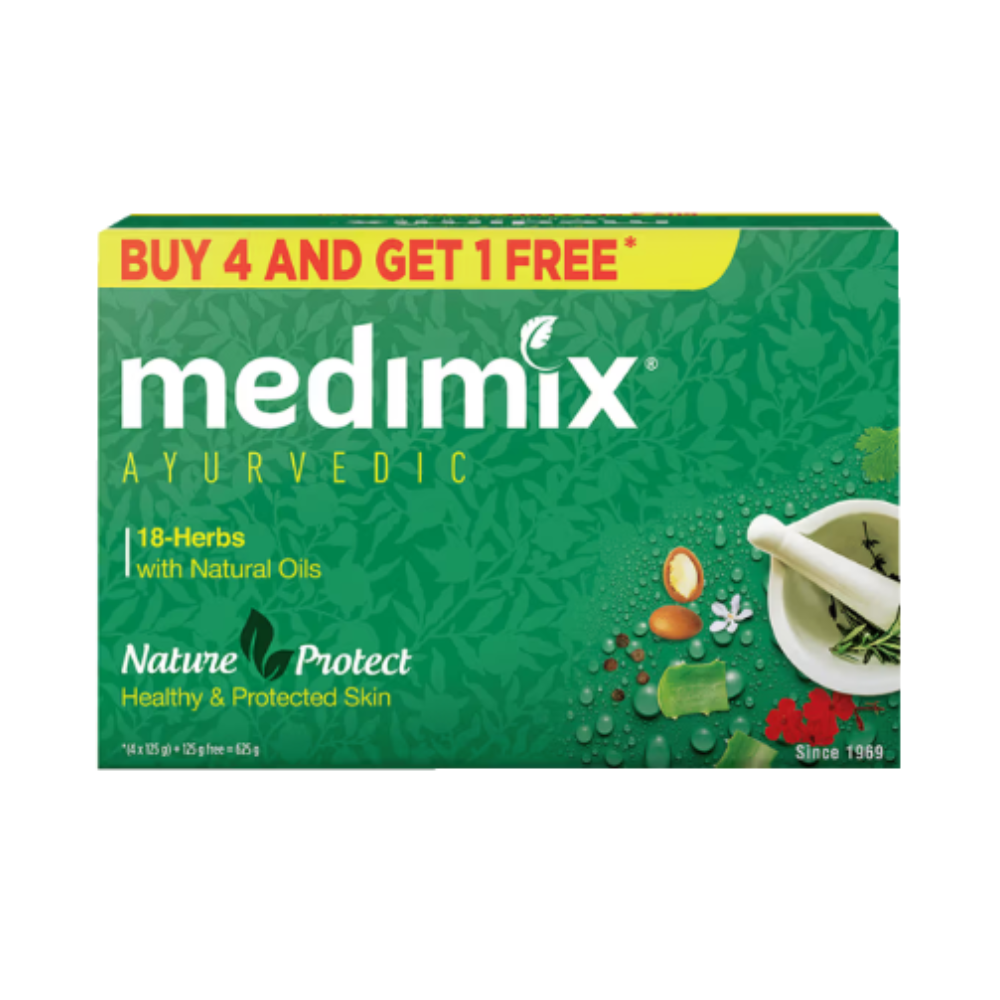 Medimix Ayurvedic Classic 18 Herbs Soap, 125 g (4 + 1 Offer Pack)