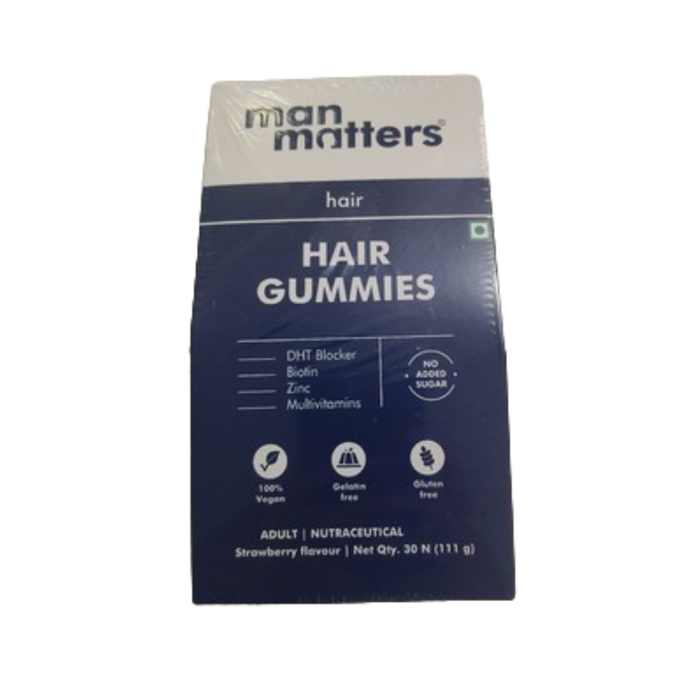 Man Matters Biotin Stage 1 Hair Loss Kit - Hair Gummies & Anti Hair Fall Shampoo With DHT Blocker, Biotin & Caffeine