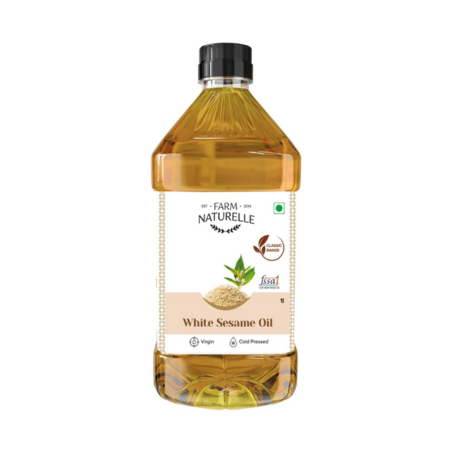 Farm Naturelle Cold Pressed Virgin White Sesame Seed Oil Hover Image