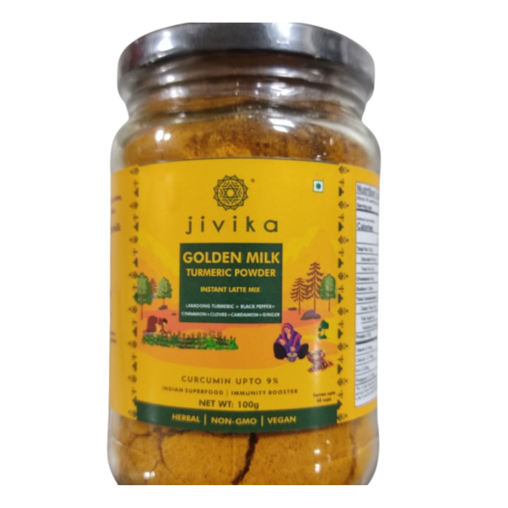 Jivika Naturals Lakadong Turmeric Haldi Kadha Latte Spice Mix