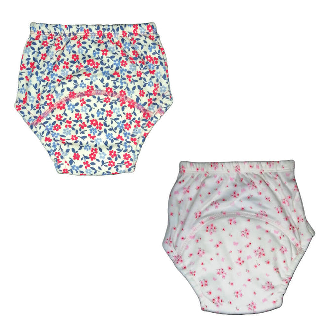 Kindermum Cotton Padded Pull Up Training Pants/Padded Underwear For Kids Flower Shower-Set of 2 pcs Hover Image