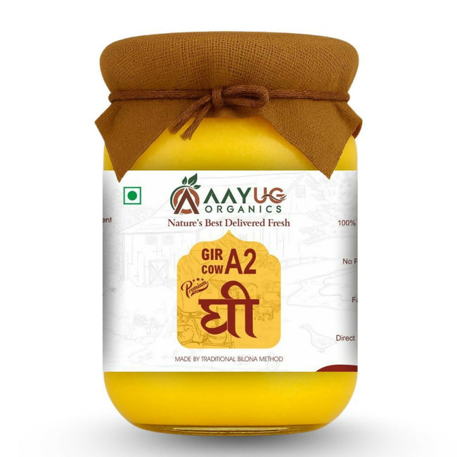 Aayug Organics A2 Gir Cow Ghee | Traditional Bilona Method A2 Cow Ghee | Grassfed, Pure and Healthy Gir Cow Ghee Hover Image